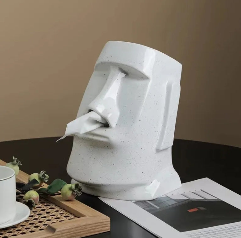 TPC228 - White Moai Nostril Paper Box image 1