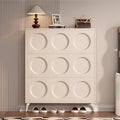 SOCE054 - Elegant French Cream 3 Flip-Down Doors Shoe Cabinet image 0