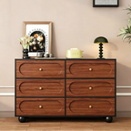 CBD033 - Mid-Century Modern 6-Drawer Dresser, Black & Walnut Chest image 0