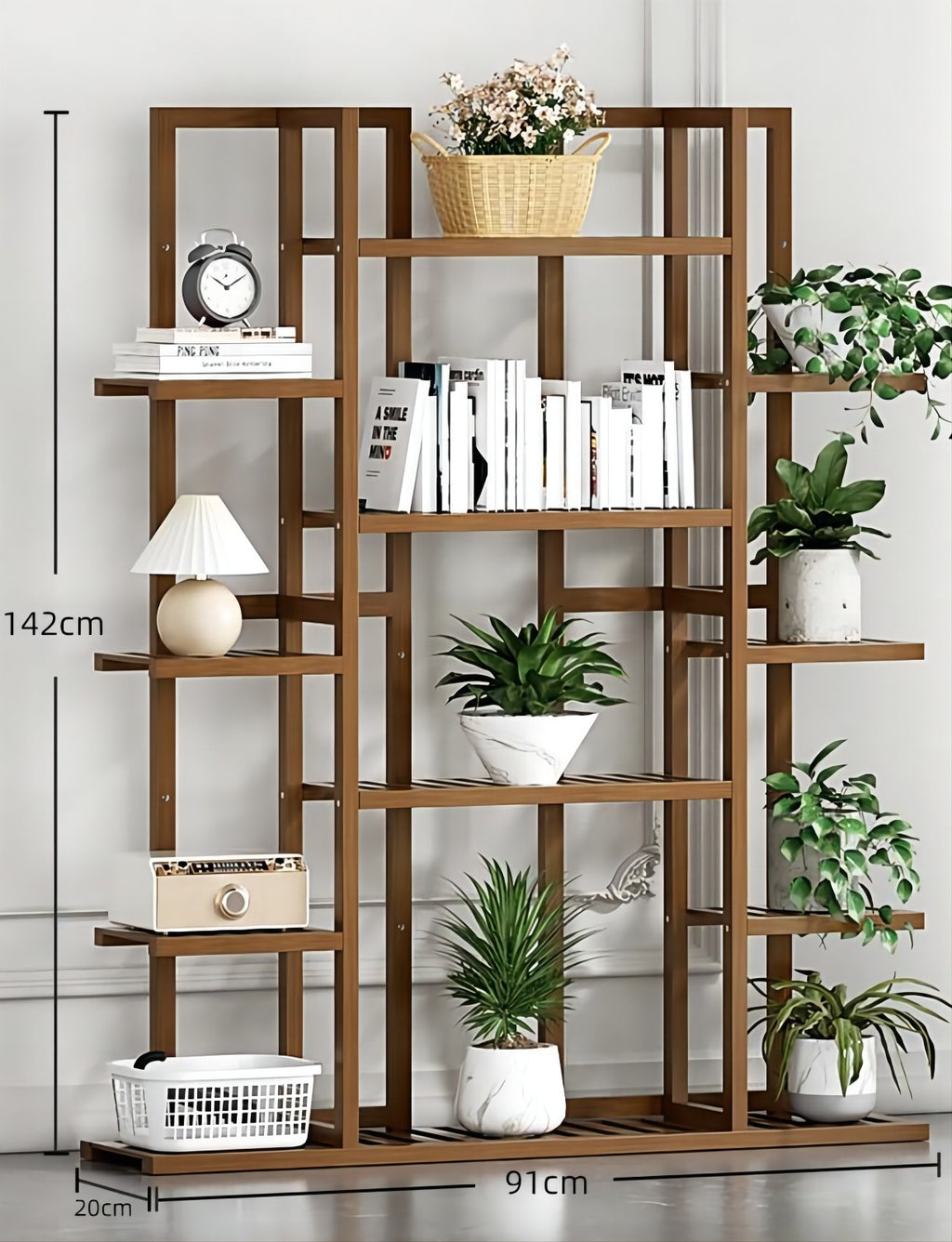 PS014 - Bamwood Modern Wood Plant Floor Stand image 1