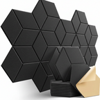 WAP009 - Hexagon Self-Adhesive Acoustic Wall Panels Sound Absorbing Wall Sticker image 1