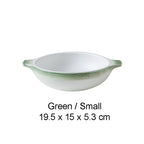 BOWL001 - White Double-Handle Ceramic Soup Plate | Underglaze Serving Dish image 4
