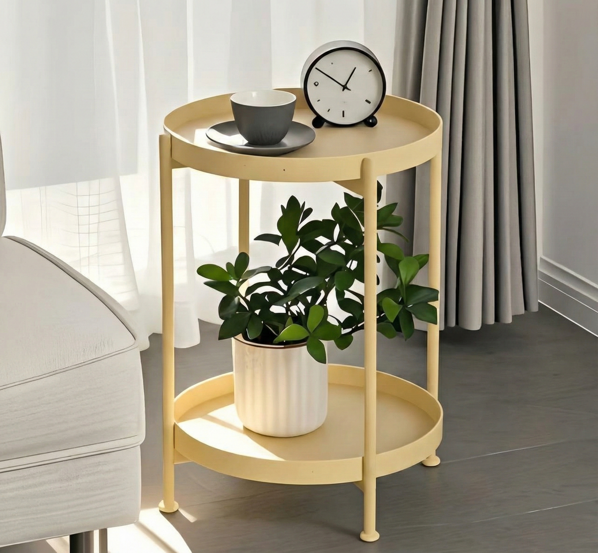 ST016 - Nordic Small Round Coffee Table – Minimalist Sofa Side Table image 2