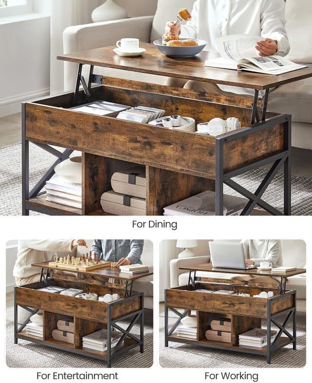 EDB041 - Lift Top Coffee Table with Hidden Storage image 2