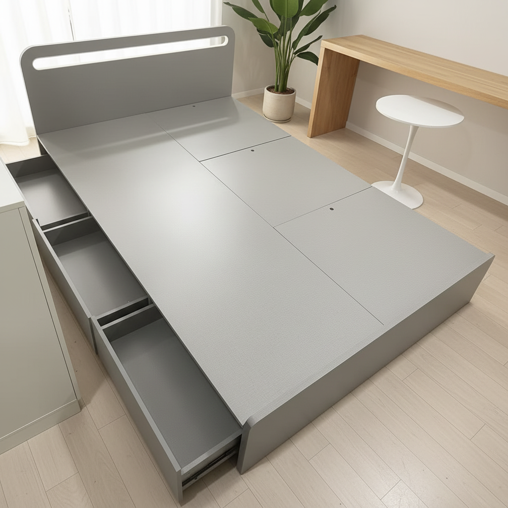 BD017 - Minimalist Storage Platform Bed with Drawers & Lift-Up Base image 2