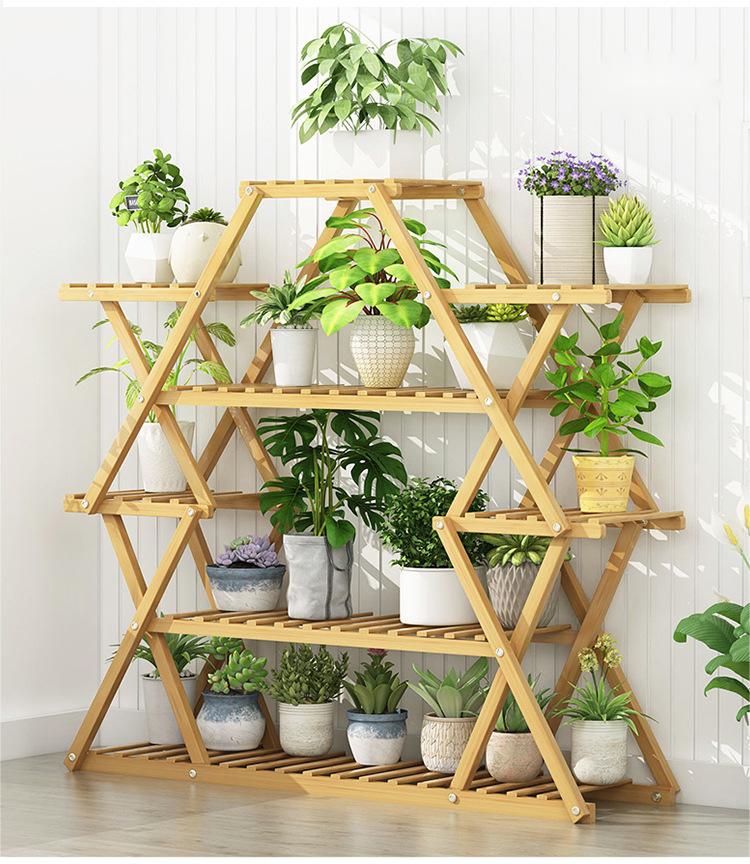 PS023 Bamwood Multi-Layer Plant Floor Stand image 0