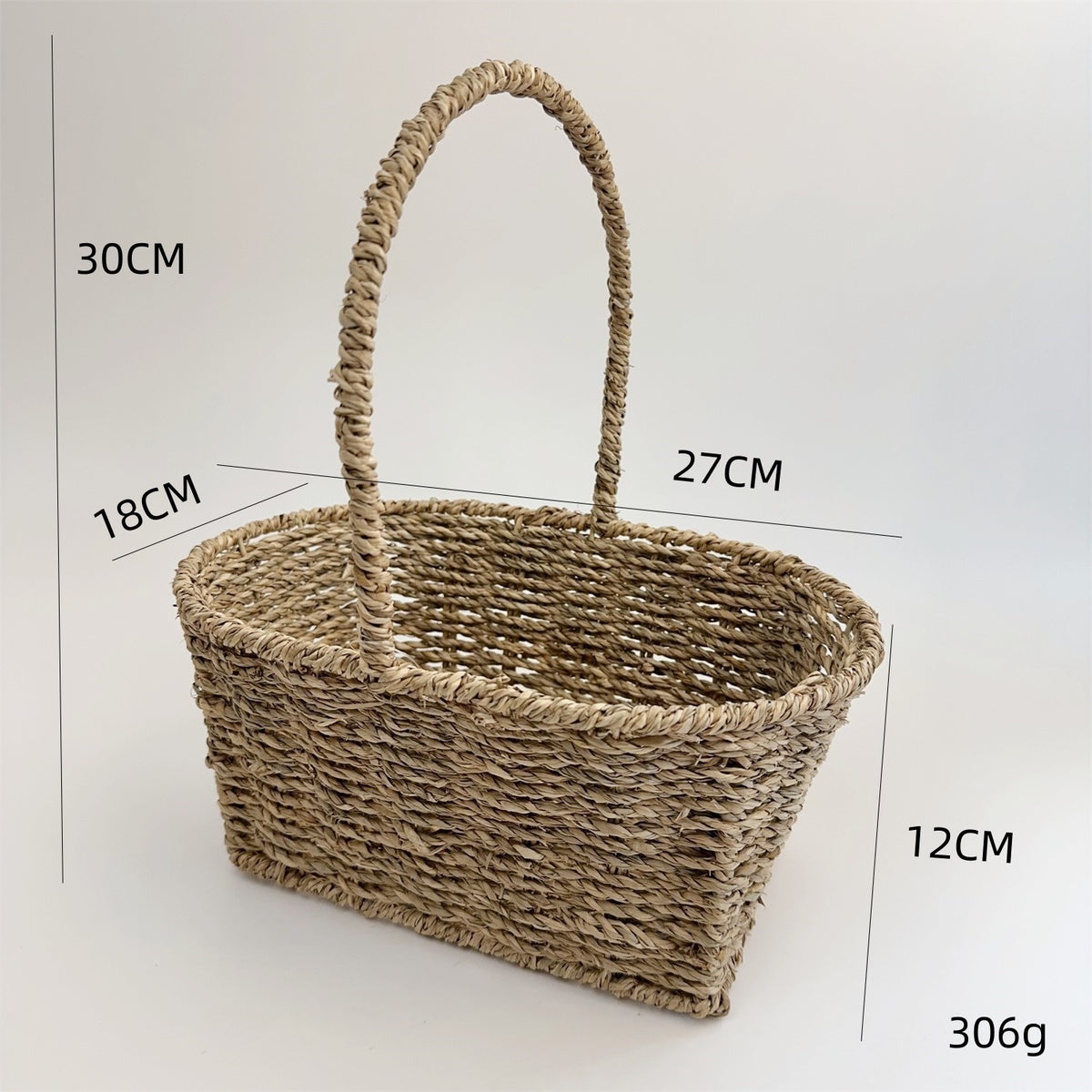 BAS006 - Handwoven Rattan-Style Basket with Handle image 6