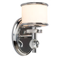 712061CH - Single Light Vanity - Chrome with White Glass