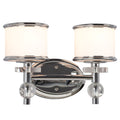 712062CH - Two Light Vanity - Chrome with White Glass
