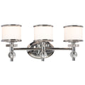 712063CH - Three Light Vanity - Chrome with White Glass