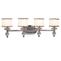 712064CH - Four Light Vanity - Chrome with White Glass