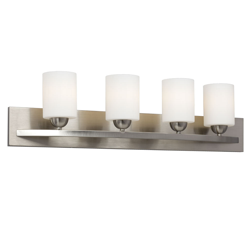 723964BN/WH - 4L VANITY BN with White Glass