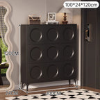SOCE054 - Elegant French Cream 3 Flip-Down Doors Shoe Cabinet image 13