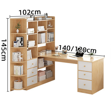 GD008 - Bookcase Integrated Corner Desk image 2
