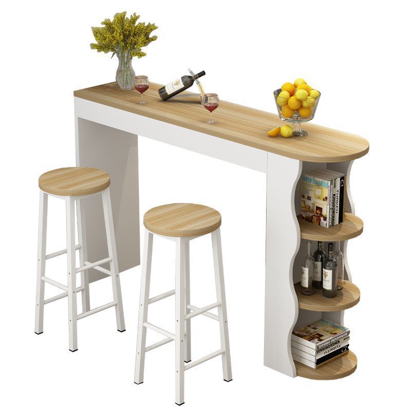 BAR001 - Stylish 3-Tier Dining Table Set for 2 Chair Counter Table with Storage image 0