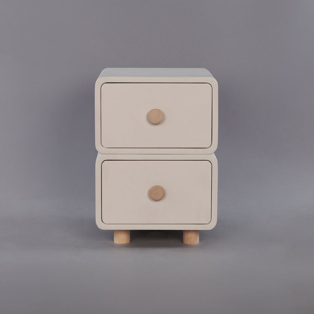 CBD020 - Cream Air Bedside Cabinet Nightstand with Two Storage image 5
