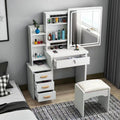 DR013 - Modern Lighted Makeup Vanity Table with LED Strip Light Mirror image 0