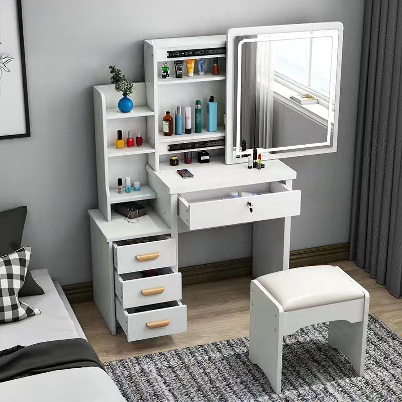 DR013 - Modern Lighted Makeup Vanity Table with LED Strip Light Mirror image 0