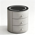 CBD036 - Round Smart Nightstand | Touch LED Light & Wireless Charging Panel image 3