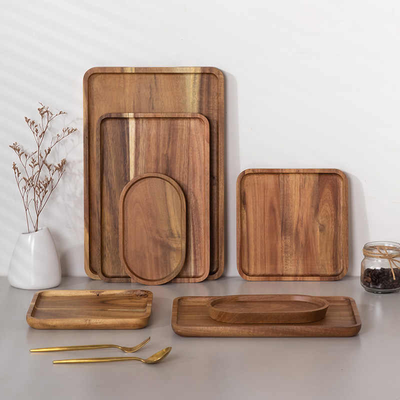 TRAY002 - Wooden Serving Tray | Snack & Tea Plate image 2
