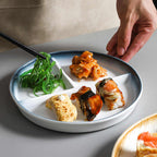 DISH009 - Round Ceramic 3-Compartment Divided Plate image 3