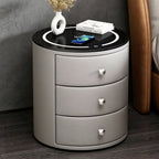 CBD036 - Round Smart Nightstand | Touch LED Light & Wireless Charging Panel image 2