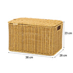 BAS011 - Rectangular Rattan-Style Storage Basket with Lid image 4