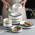 DISH002 - Creative Frosted Ceramic Bowl & Deep Plate image 0