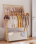 CC016 - Double-layer portable clothes rack with Cloth Storage Basket image 0