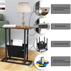 EDB043 - Narrow End Table, Small Slim Side Table with Magazine Holder image 4