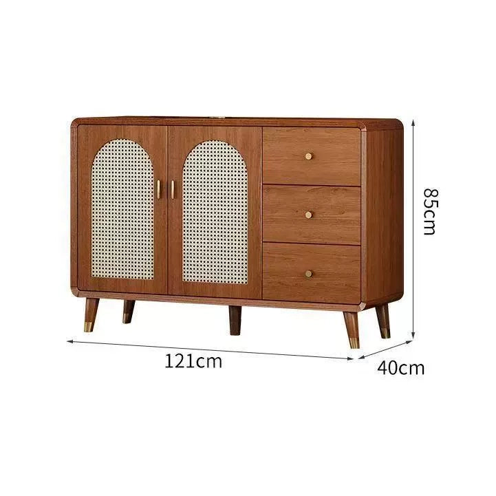 WCK019 - Multi-Functional Storage Cabinet with Faux Rattan Doors and Drawers image 7
