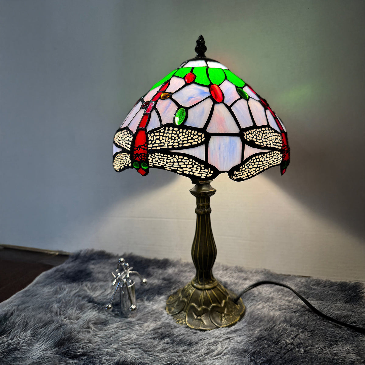TL002 - Tiffany Table Lamp - Purple Dragonfly