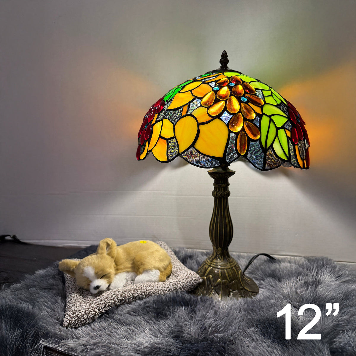 TL003 - Tiffany Table Lamp - Green Leaf