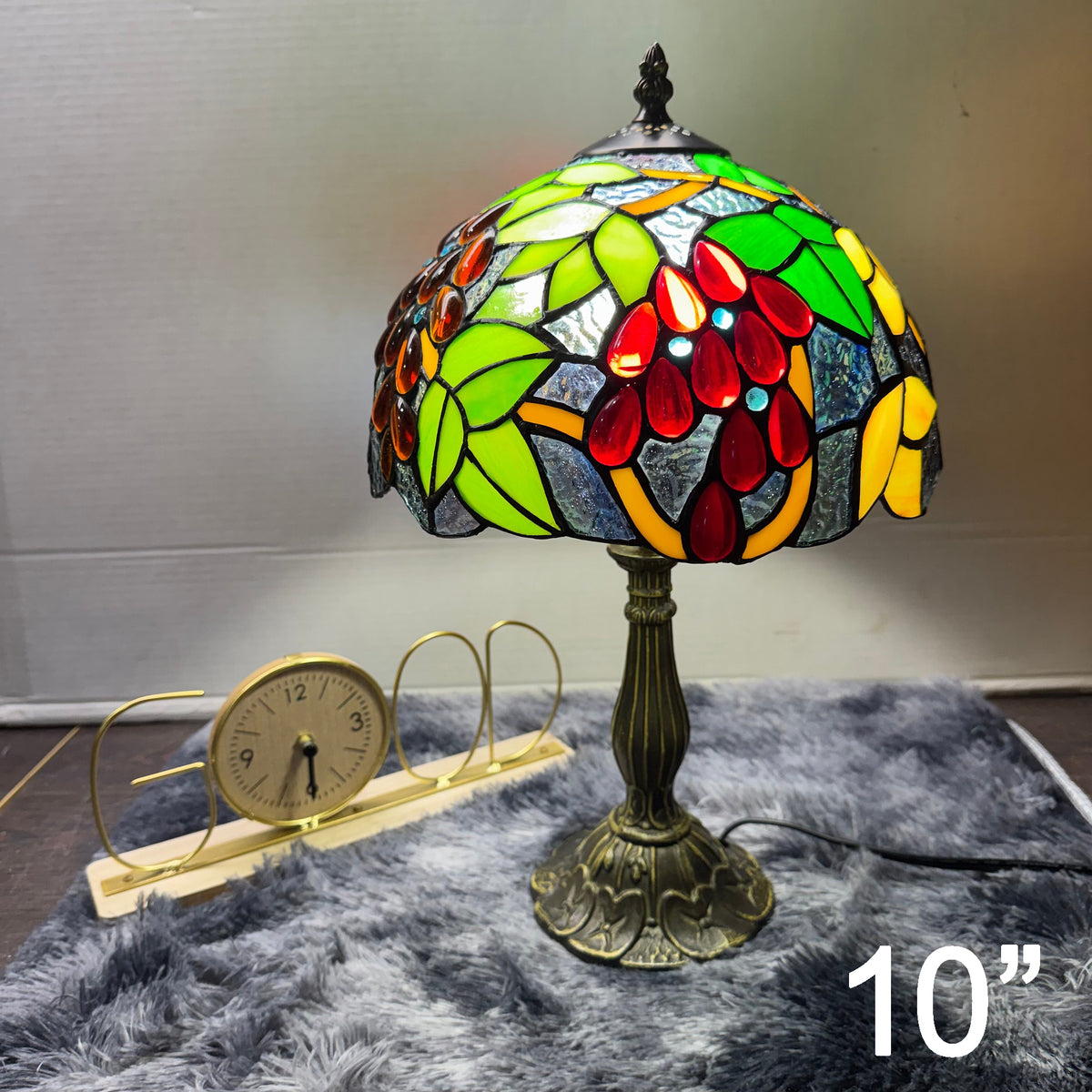 TL003 - Tiffany Table Lamp - Green Leaf