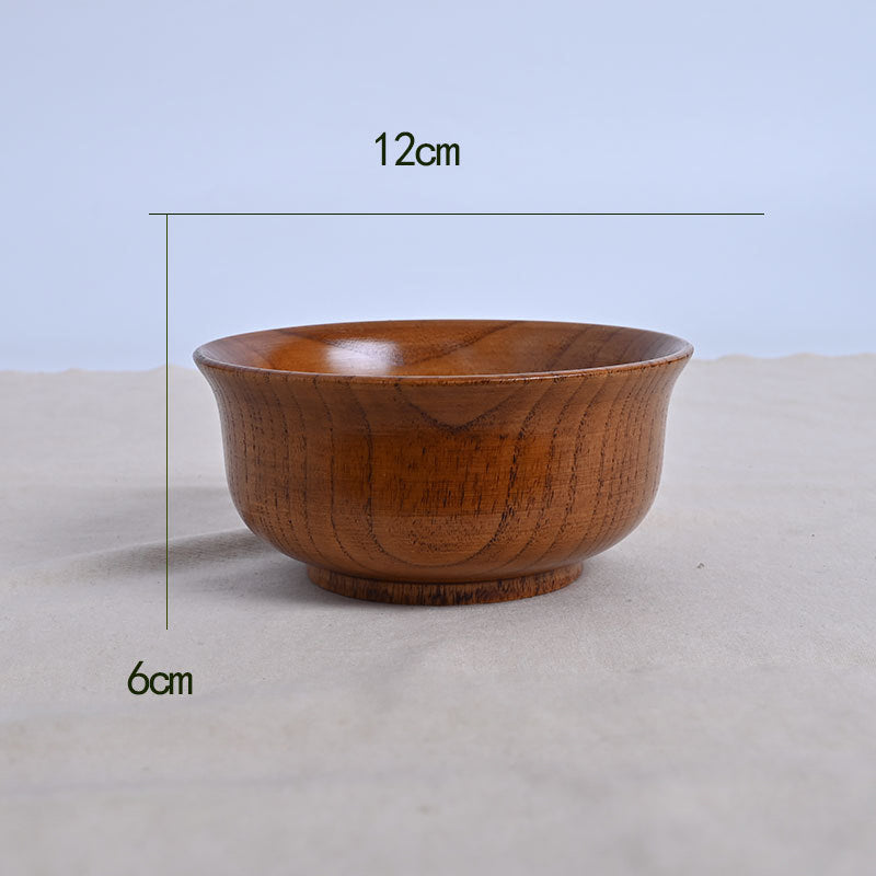 BOWL009 - Reversible Edge Wooden Bowl | Natural Solid Wood Tableware image 3