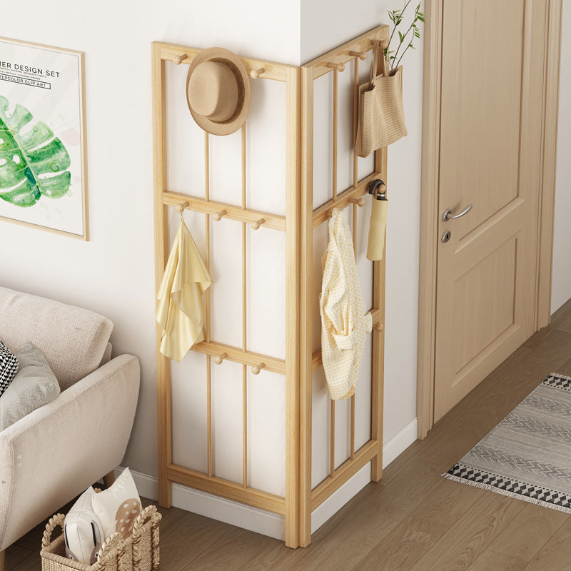 WH014 - Corner clothes rack, solid wood, space-saving for bedroom entryway image 2