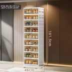 SOCE063 - Modern Transparent Plastic Shoe Cabinet – Stackable Storage with Door image 6