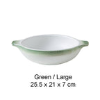 BOWL001 - White Double-Handle Ceramic Soup Plate | Underglaze Serving Dish image 7
