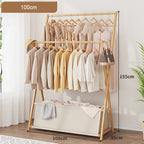 CC016 - Double-layer portable clothes rack with Cloth Storage Basket image 1