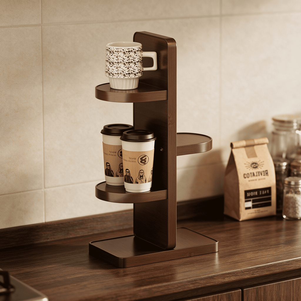 CSR004 - Amberch Modern Mug Tree Vertical Multi-Tier Coffee Station Organizer image 5