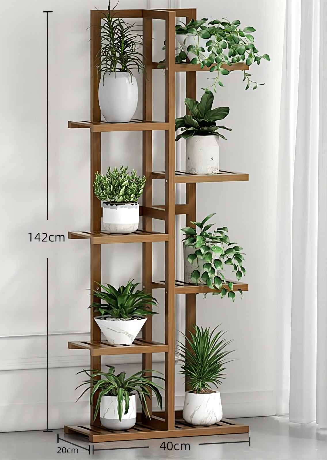 PS014 - Bamwood Modern Wood Plant Floor Stand image 6