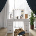 DR016 - Modern Hollywood-Style Vanity Table with LED Bulb Mirror image 0