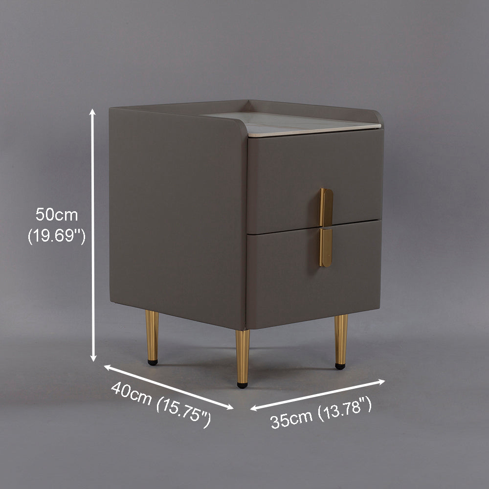 CBD023 - Ultra Narrow Solid Wood Bedside Cabinet with 2 Drawers image 4