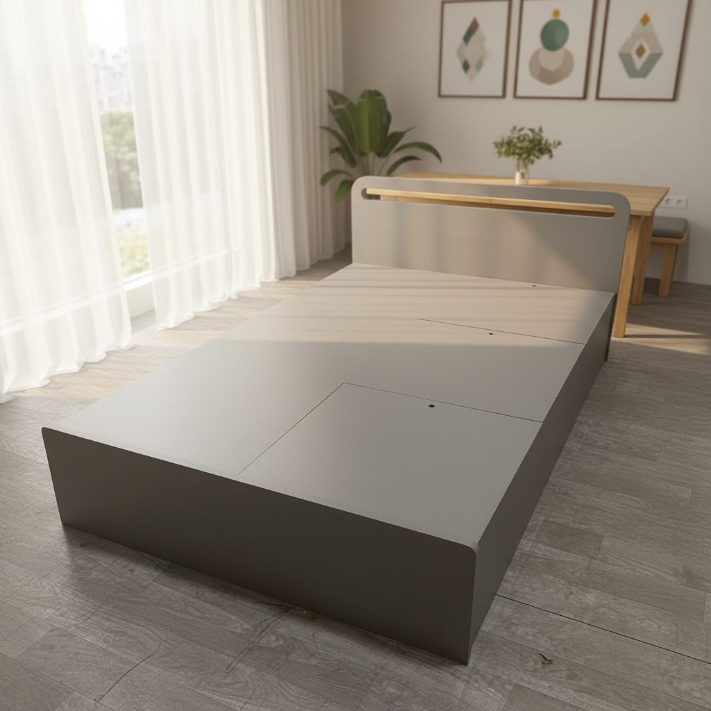 BD017 - Minimalist Storage Platform Bed with Drawers & Lift-Up Base image 0