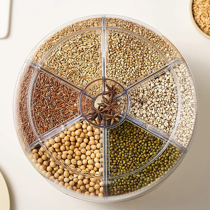 BOX001 - Divided Rotating Grain Rice Storage Box image 1