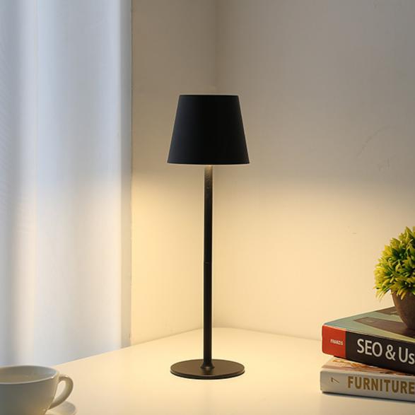 LS010 - Black Minimalist LED Table Lamp – Rechargeable Bedside Desk Light image 2