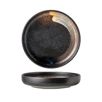 DISH001 - Japanese Vintage Dark Ceramic Dinner Plate image 4