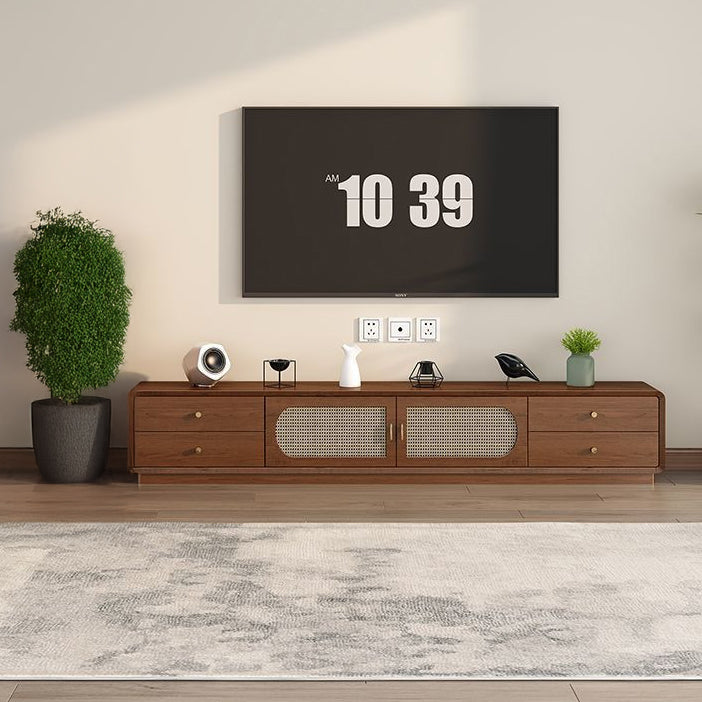 TV013 - Vintage Rattan TV Cabinet with Drawers image 0