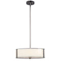 914291CH - 4-Light Pendant - Chrome with White Opal/Clear Glass