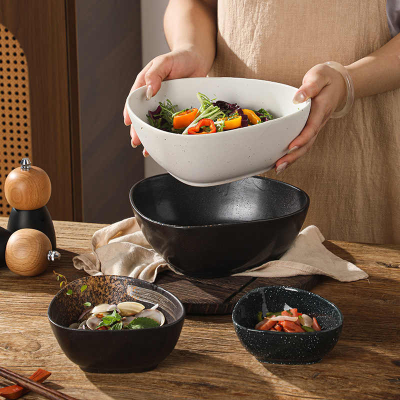 BOWL005 - Irregular Ceramic Soup & Salad Bowl | Creative Modern Tableware image 1
